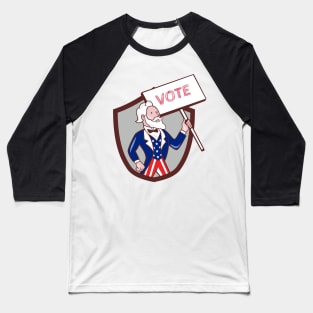 Uncle Sam American Placard Vote Crest Cartoon Baseball T-Shirt